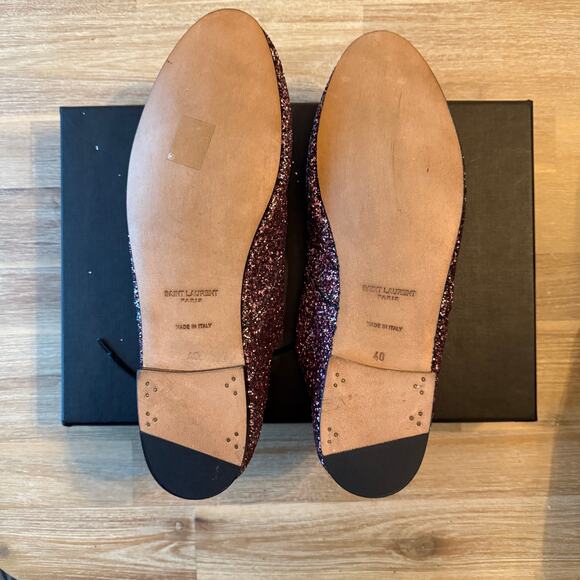 Saint Laurent YSL Glitter Lace-Up Oxford Shoes Size 40 Leather Unisex NIB COA - Picture 7 of 11